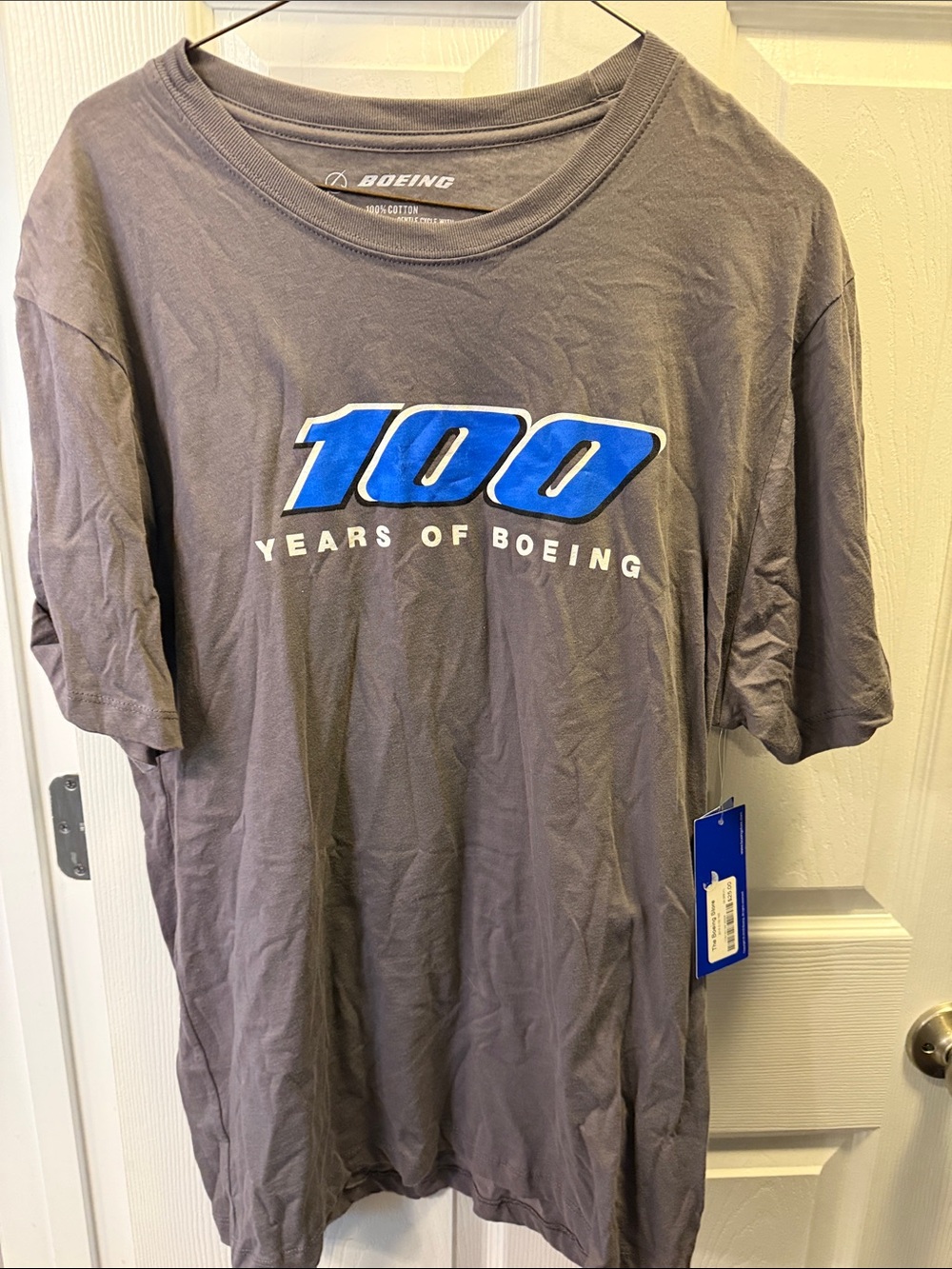 Boeing 100 Years Gray Short Sleeve Logo Tee